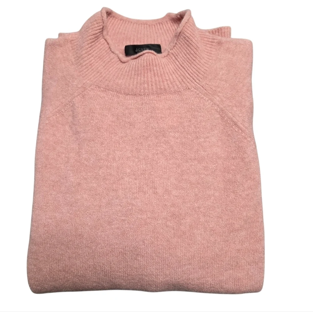 J Crew Rollneck Sweater Supersoft  Merino Wool Alpaca Top Peony Pink Xlarge NWT